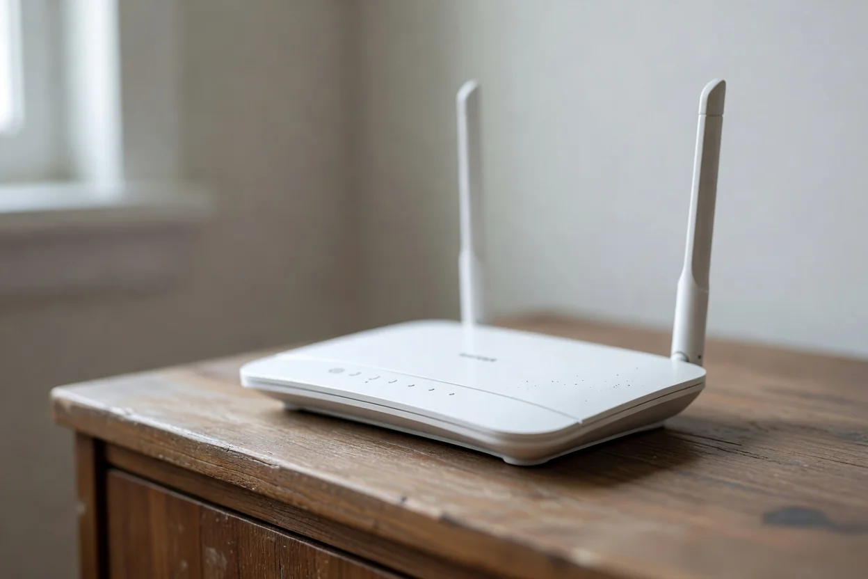 Mężczyzna konfiguruje router TP-Link Archer w domowym biurze, na ekranie widoczny panel administracyjny z ustawieniami WPA3