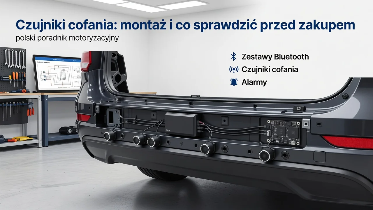 Montaż czujników cofania w zderzaku samochodu osobowego i busa