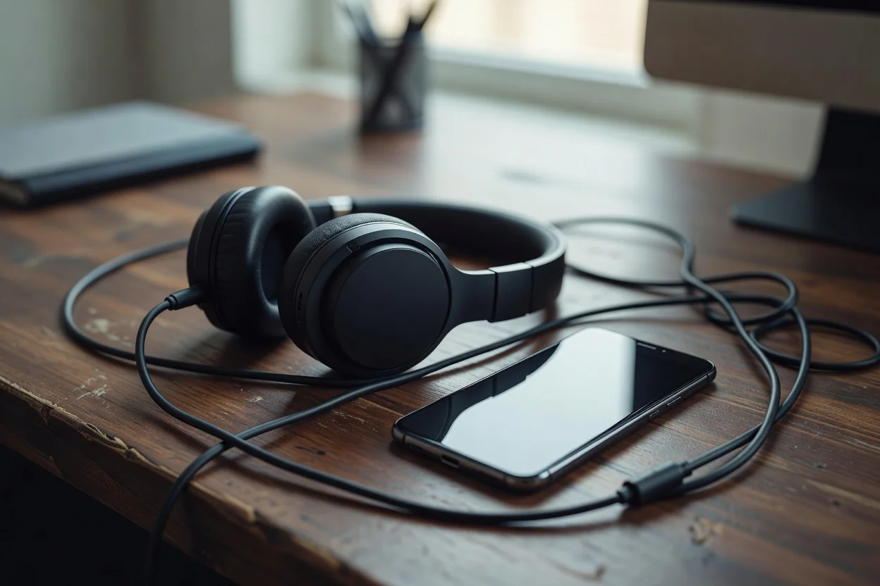 Porównanie wizualne różnych kodeków Bluetooth na smartfonie i słuchawkach